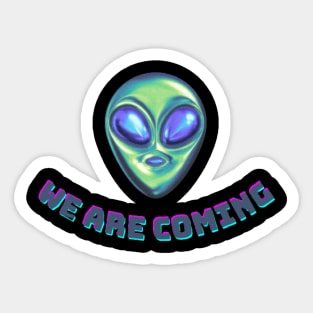 Alien invasion Sticker